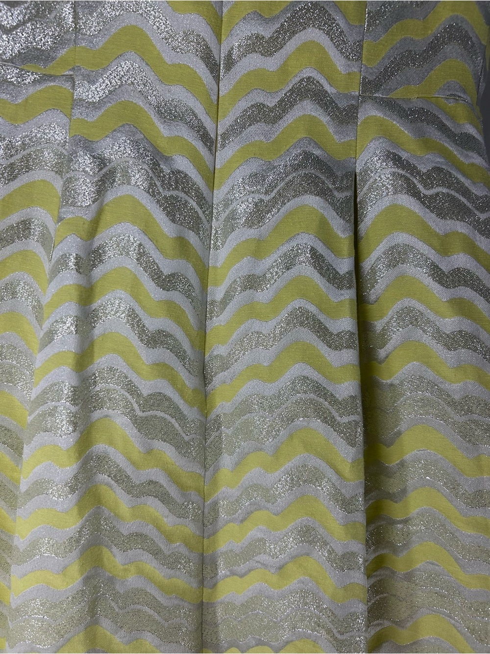 Lilly Pulitzer Yellow and Silver Strapless Jacquard Dress Size 4 - Picture 4 of 8